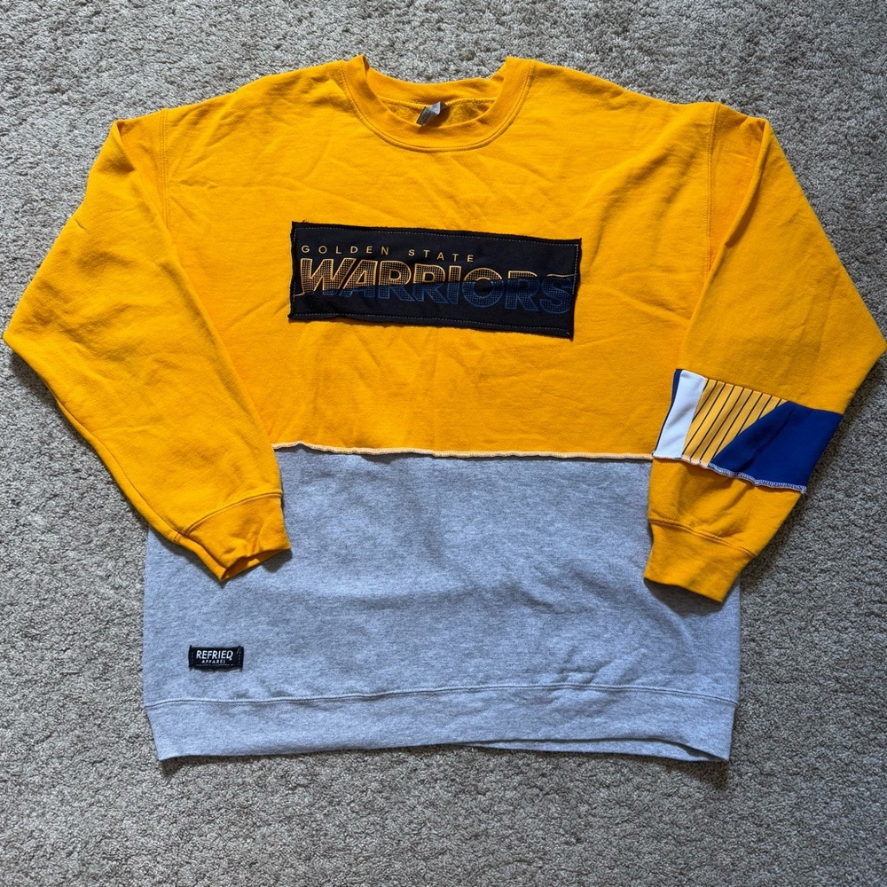 Golden State Warriors Sweatshirt Patchwork Refried Apparel Large